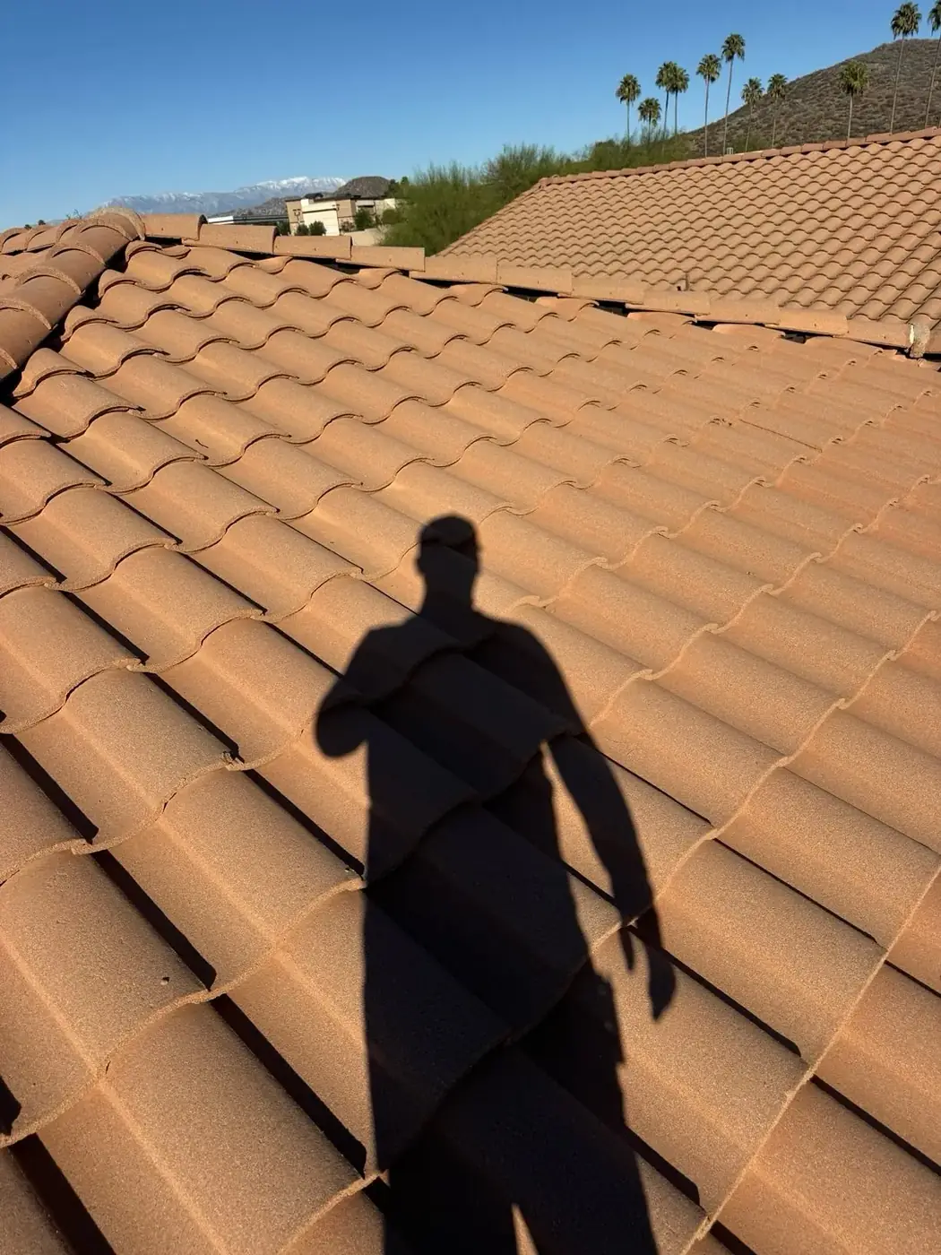 Broken tile replacement on a tile roof