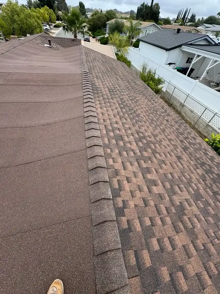 Completed tile roof restoration on a residential home