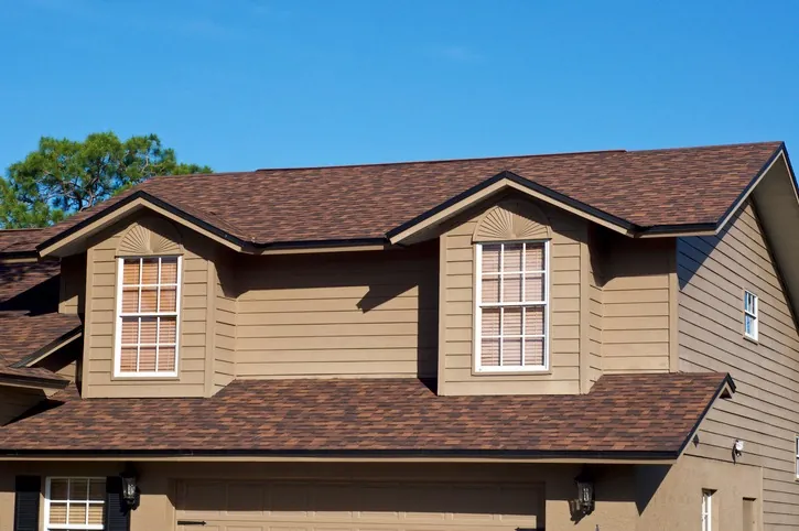 Finished roof replacement on a two-story home